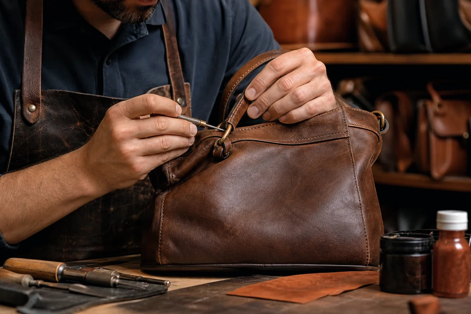 Reforma de bolsas de couro em Santo André